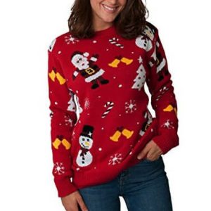 Vintage Xmas – Père-Noël, Sapins et Sucre d&rsquo;Orge – Pull Noël Femme