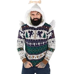 Visage d&rsquo;ange – Pull lasagne, 3D- Pull Noël Homme